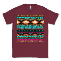 Burgundy aztec turquoise gemstone seamless pattern Classic Tee - HRA Design Shop