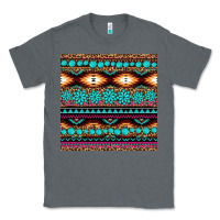 Charcoal Heather aztec turquoise gemstone seamless pattern Classic Tee - HRA Design Shop