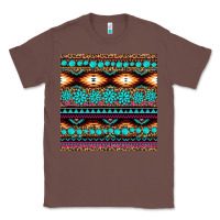 Chestnut aztec turquoise gemstone seamless pattern Classic Tee - HRA Design Shop