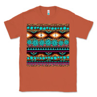 Copper aztec turquoise gemstone seamless pattern Classic Tee - HRA Design Shop