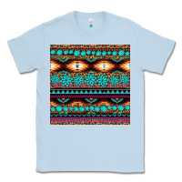 Dusty Blue aztec turquoise gemstone seamless pattern Classic Tee - HRA Design Shop