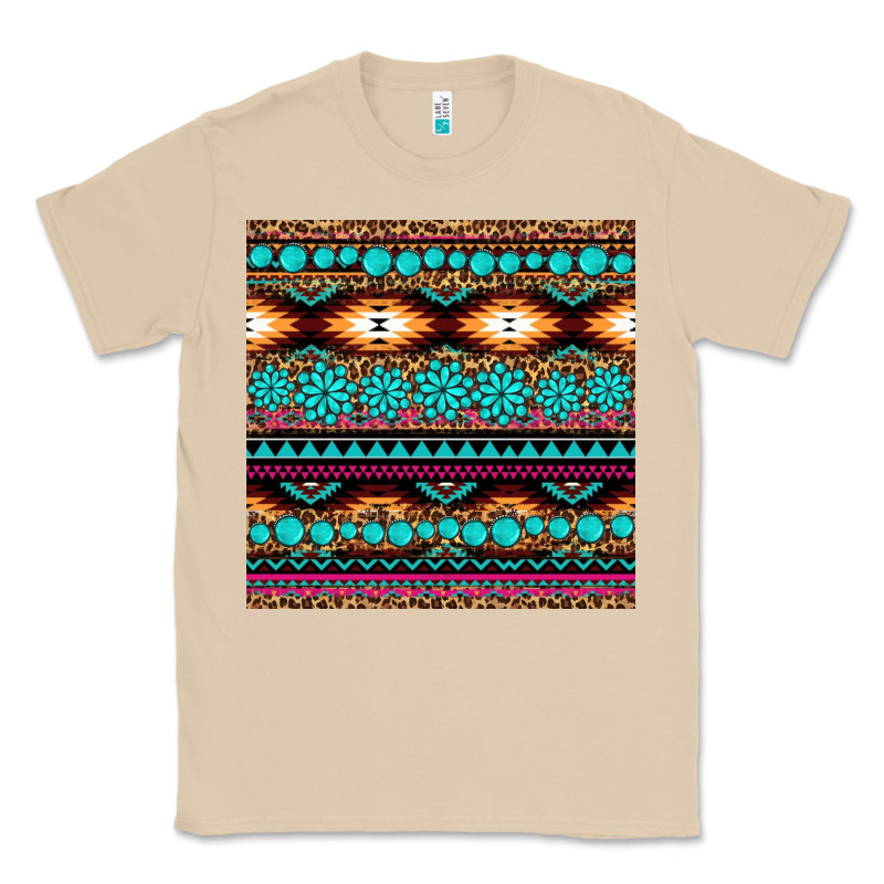 Aztec Turquoise Gemstone Seamless Pattern Classic Tee by HRA Design Shop | Teevron