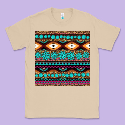 Aztec Turquoise Gemstone Seamless Pattern Classic Tee Designed By Hra Design Shop
