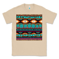 Mushroom aztec turquoise gemstone seamless pattern Classic Tee - HRA Design Shop