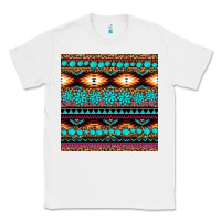 White aztec turquoise gemstone seamless pattern Classic Tee - HRA Design Shop