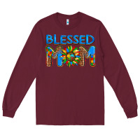 Burgundy blessed mom autism Long Sleeve Tee - AdoDesignShop