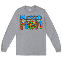 Heather Grey blessed mom autism Long Sleeve Tee - AdoDesignShop