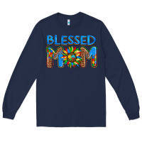 Navy blessed mom autism Long Sleeve Tee - AdoDesignShop
