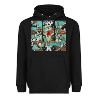 Black bull skull flowers cowhides and leopard Heavyweight Hoodie - Artiststas