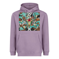 Lavender bull skull flowers cowhides and leopard Heavyweight Hoodie - Artiststas