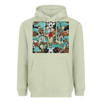 Matcha bull skull flowers cowhides and leopard Heavyweight Hoodie - Artiststas