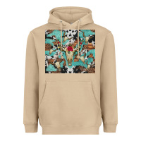 Mushroom bull skull flowers cowhides and leopard Heavyweight Hoodie - Artiststas