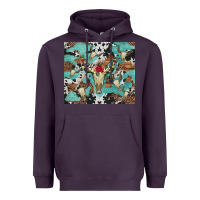 Plum bull skull flowers cowhides and leopard Heavyweight Hoodie - Artiststas