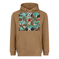 Toasted Coconut bull skull flowers cowhides and leopard Heavyweight Hoodie - Artiststas