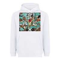 White bull skull flowers cowhides and leopard Heavyweight Hoodie - Artiststas