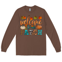 Chestnut welcome to our patch Long Sleeve Tee - HRA Design Shop