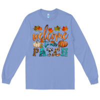 Colony Blue welcome to our patch Long Sleeve Tee - HRA Design Shop