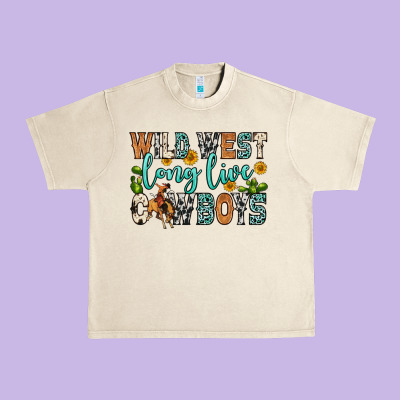 Wild West Long Live Cowboys Urban Heavy Tee Designed By Zillion Design Studio
