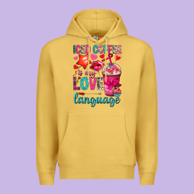 Iced Coffee Is My Love Language Premium Hoodie Designed By Nancycooperartshop