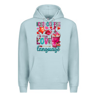Blue Mist iced coffee is my love language Premium Hoodie - NancyCooperArtShop
