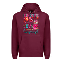 Burgundy iced coffee is my love language Premium Hoodie - NancyCooperArtShop