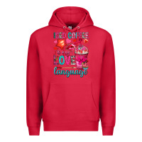 Cardinal iced coffee is my love language Premium Hoodie - NancyCooperArtShop