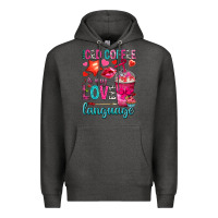 Charcoal Heather iced coffee is my love language Premium Hoodie - NancyCooperArtShop