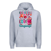 Heather Grey iced coffee is my love language Premium Hoodie - NancyCooperArtShop