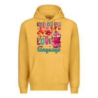 Mustard iced coffee is my love language Premium Hoodie - NancyCooperArtShop