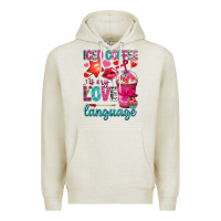 Oatmeal Heather iced coffee is my love language Premium Hoodie - NancyCooperArtShop