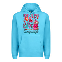 Ocean Blue iced coffee is my love language Premium Hoodie - NancyCooperArtShop