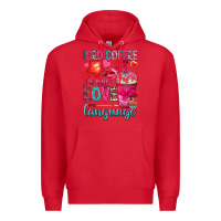 Red iced coffee is my love language Premium Hoodie - NancyCooperArtShop