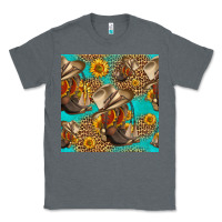 Charcoal Heather western boots and hat seamless pattern Classic Tee - HRA Design Shop