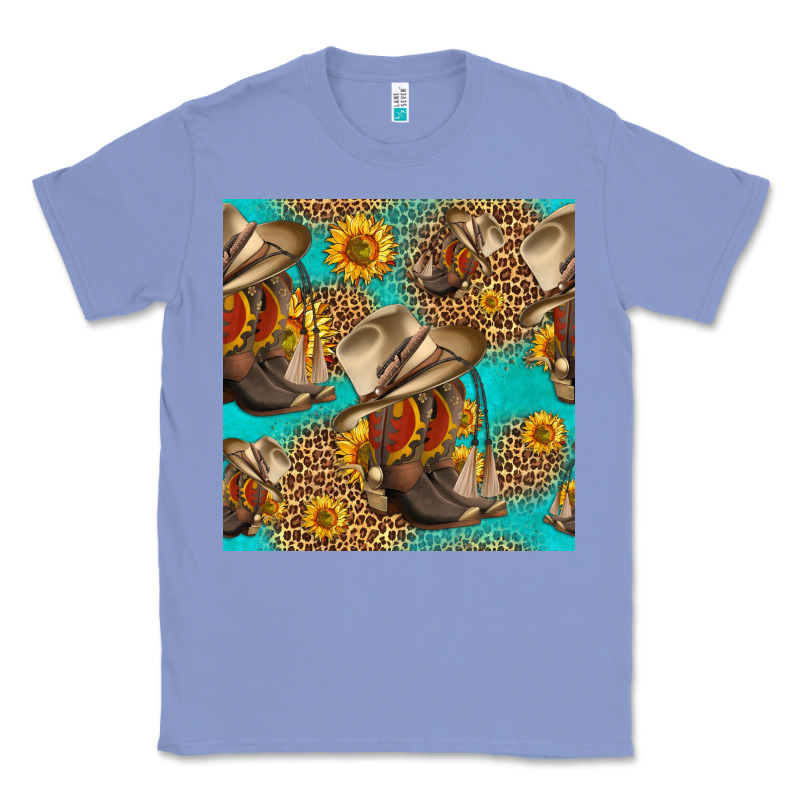 Western Boots And Hat Seamless Pattern Classic Tee by HRA Design Shop | Teevron