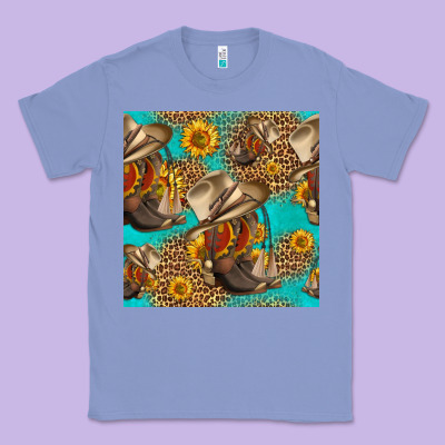 Western Boots And Hat Seamless Pattern Classic Tee Designed By Hra Design Shop