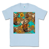 Dusty Blue western boots and hat seamless pattern Classic Tee - HRA Design Shop