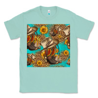 Seafoam western boots and hat seamless pattern Classic Tee - HRA Design Shop