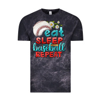 Cloud Black eat sleep baseball repeat Vintage Tee - texasbilliewilder