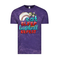 Cloud Purple eat sleep baseball repeat Vintage Tee - texasbilliewilder