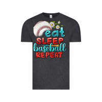 Vintage Black eat sleep baseball repeat Vintage Tee - texasbilliewilder