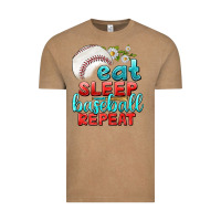Vintage Coffee eat sleep baseball repeat Vintage Tee - texasbilliewilder