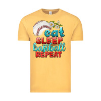 Vintage Mustard eat sleep baseball repeat Vintage Tee - texasbilliewilder