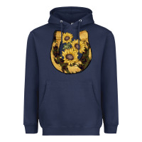 Navy horseshoe sunflower camouflage Heavyweight Hoodie - AdoDesignShop