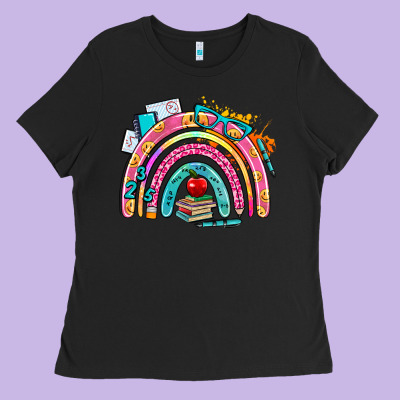 School Rainbow Ladies Tee Designed By Adodesignshop