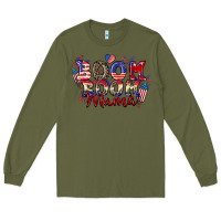 Army Green Boom boom Mama 4th of july Long Sleeve Tee - CowGirlArtShop