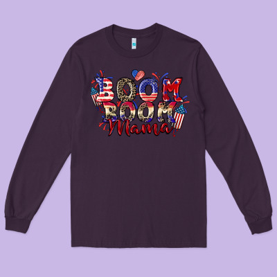 Boom Boom Mama 4th Of July Long Sleeve Tee Designed By Cowgirlartshop