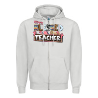 Dove Grey blessed teacher Zipper Hoodie - AdoDesignShop