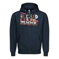 Navy blessed teacher Zipper Hoodie - AdoDesignShop