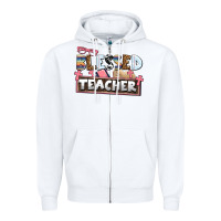 White blessed teacher Zipper Hoodie - AdoDesignShop