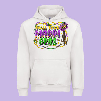 Small Town Mardi Gras Urban Hoodie Designed By Lillyallendesigns